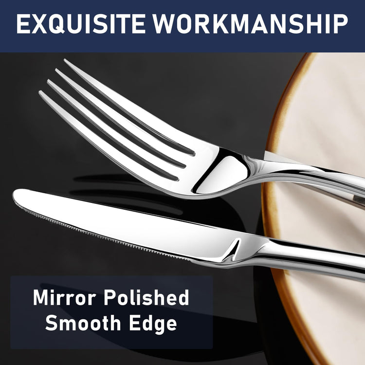 Heavy Duty Silverware Set for 8 (40 Count)