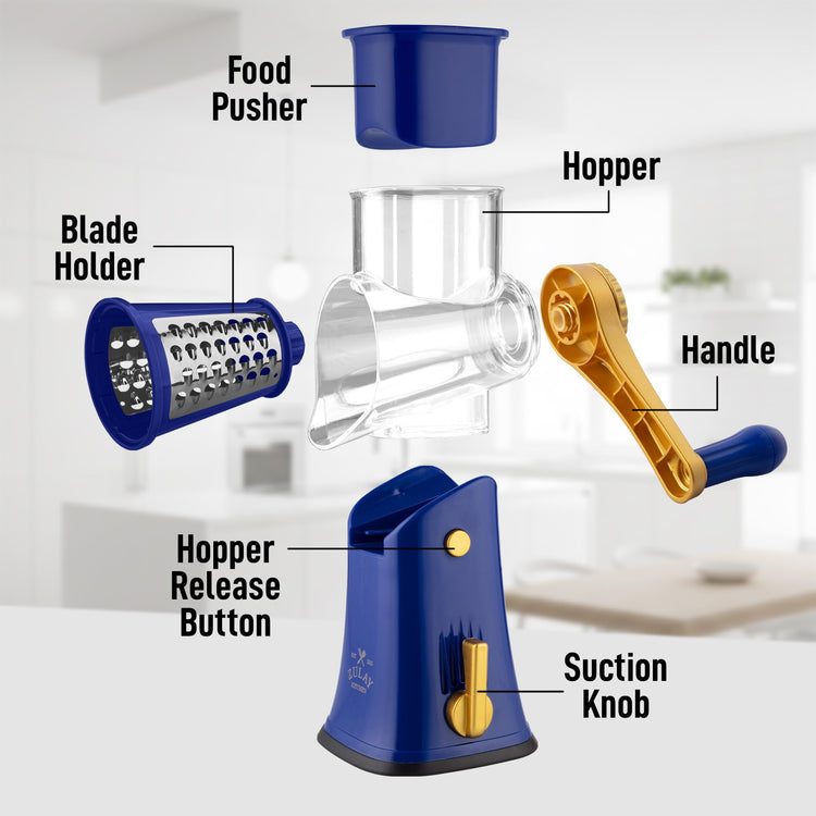 Rotary Cheese Grater 5 Blade Cheese Shredder