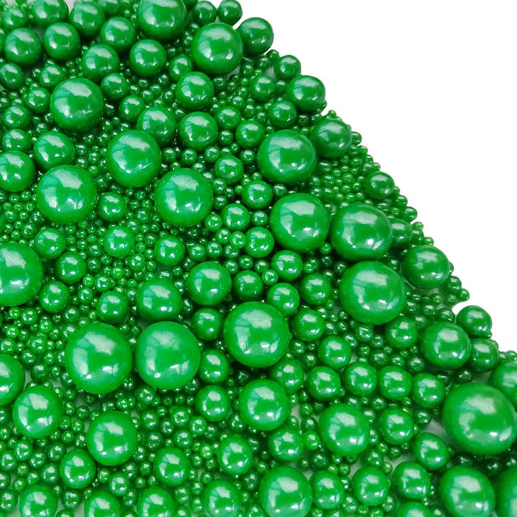 Edible Christmas Green Sugar Pearls Candy Sprinkles 120G (4.23 Ounce)