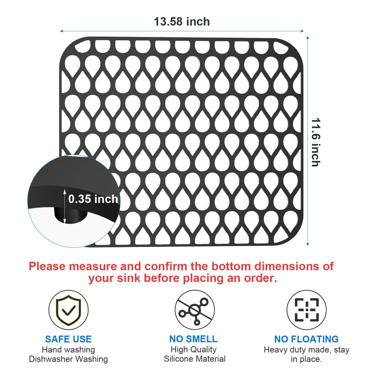 Silicone Sink Mat 2PCS TOOVEM Sink Protectors for Kitchen Sink Mats