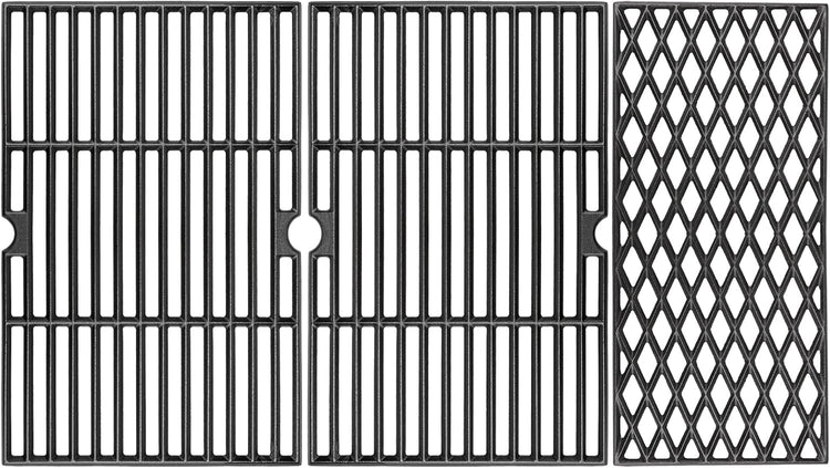 Cast Iron Grill Grates for Dyna glo DGH474CRP DGH483CRP DGF493BNP DGF493PNP-D DGB495SDP DGB495SDP-D DGB493SPB DGB463CNP DGB494SPB 70-01-911 70-02-656, Cooking Grate Replacement Part, 3 pieces