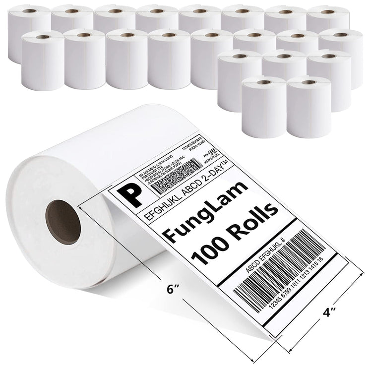 100 Rolls 4x6 Direct Thermal Shipping Labels