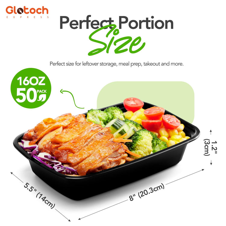 Meal Prep Containers with Lids 16oz 50 Pack Leakproof (50 Count)