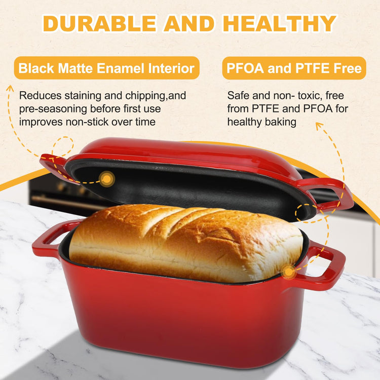3.6QT Oval Enameled Cast Iron Dutch Oven