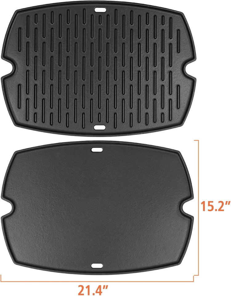AJinTeby 7583 Cast Iron Griddle for Weber Q2000 Series, for Weber Q200 Q220 Q240 Q2000 Q2200 Q2400 Q2800 Gas Grills Accessories, Replaces for Webber 7645, for Webber Q2200 Grill Parts - Nestoria