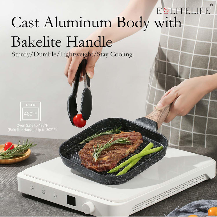 7 Inch Nonstick Small Grill Pan for Indoor Cooking