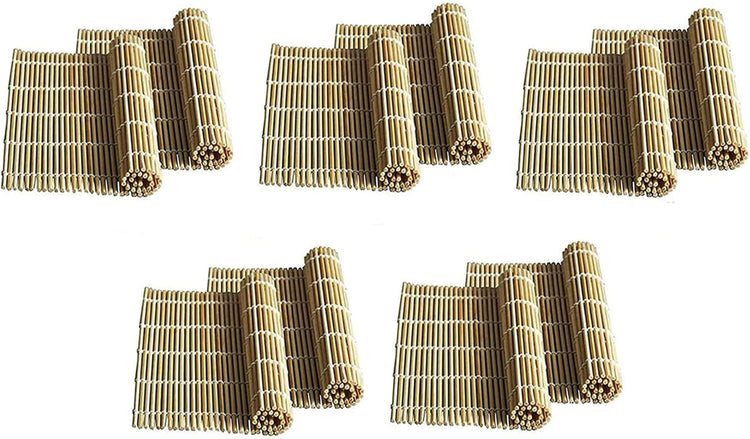 JapanBargain, Pack of 10 Large Bamboo Sushi Mats Sushi Roller Rolling Mats Sushi Maker, 10.5-inch Square