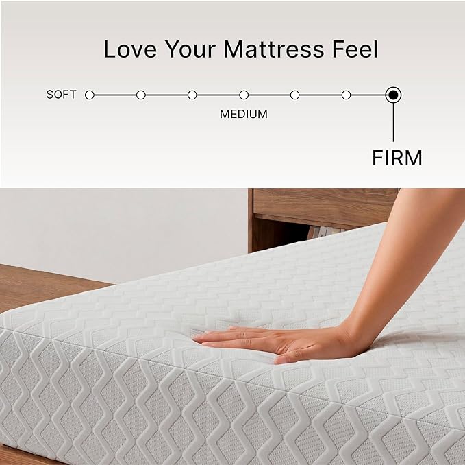 Signature Design by Ashley California King Size Chime 10 Inch Medium Firm Memory Foam Mattresswith Green Tea & Charcoal Gel for Pressure Relief, Fiberglass Free, Mattress In A Box