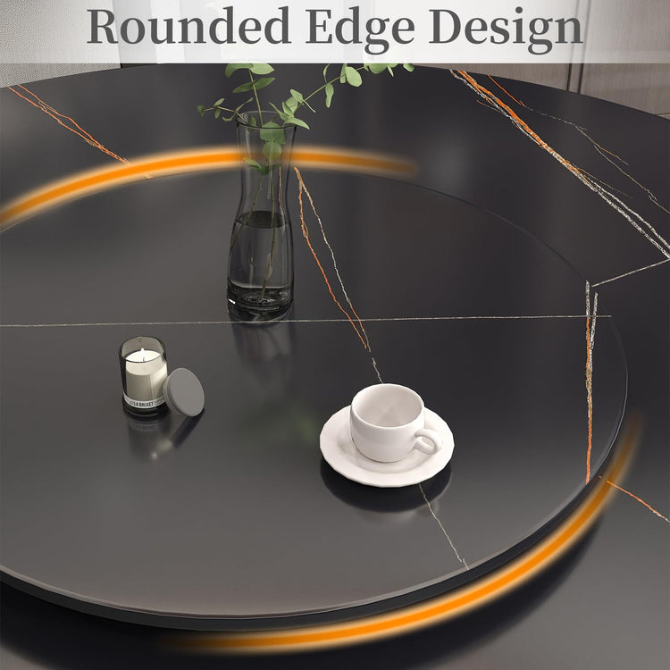 31.5" Lazy Susan for Table Top Tempered Glass Rotating Serving Tray for Dining Table