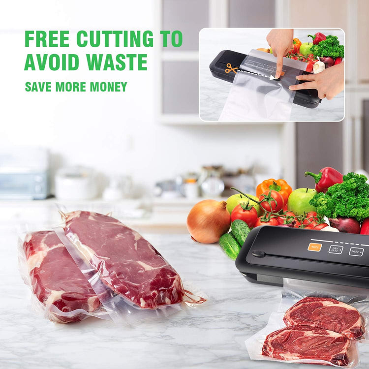 KOIOS Vacuum Sealer Bags for Food Vacuum Sealer Bags Rolls,8" x 16' Food Vacuum Rolls, Non-BPA Vacuum StorageBags for Food or Sous Vide, Seal a Meal, Heavy Duty (2 Rolls)