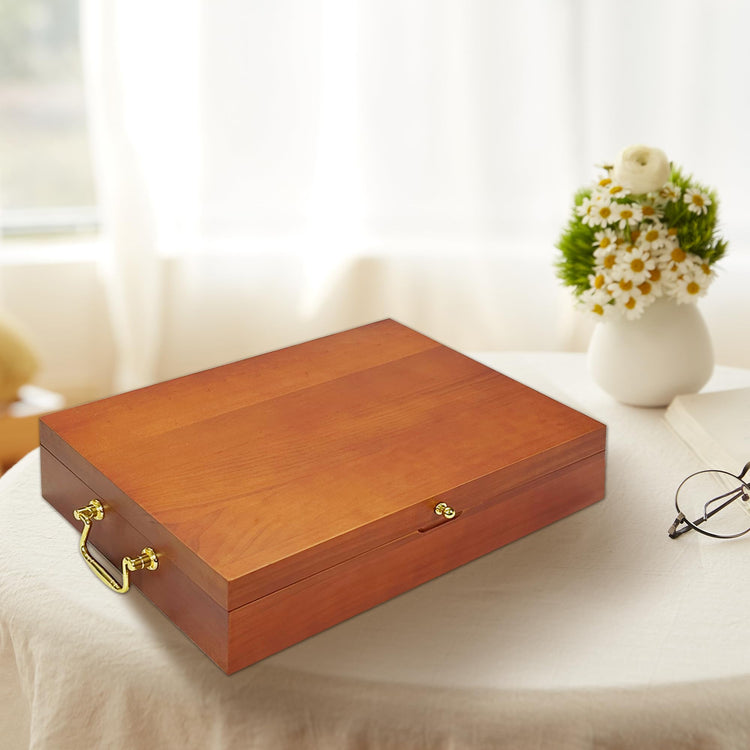 Silverware Storage Box Solid Wood with Lid
