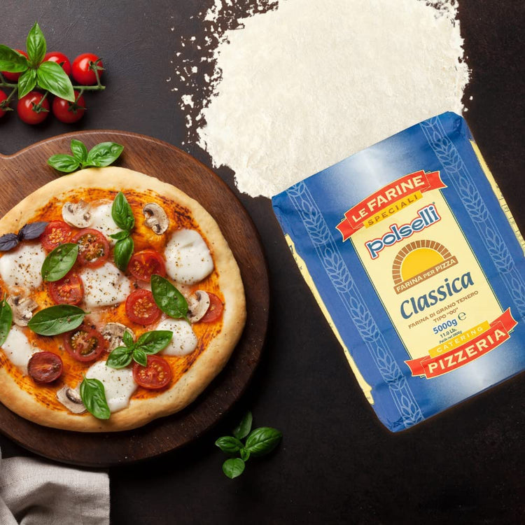POLSELLI Classica, Tipo "00" Double Zero Flour Extra Fine, 11 lbs (5 kg), Neapolitan Italian Pizza, Bread, Pasta, and more, All Natural, Unbleached, Unbromated, No Additives - Nestoria