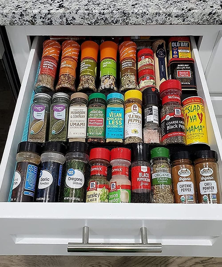 Artibear Expandable Drawer Spice Rack Organizer for 8" to 24" Kitchen Cabinets Drawer Tray Insert, Set of 9