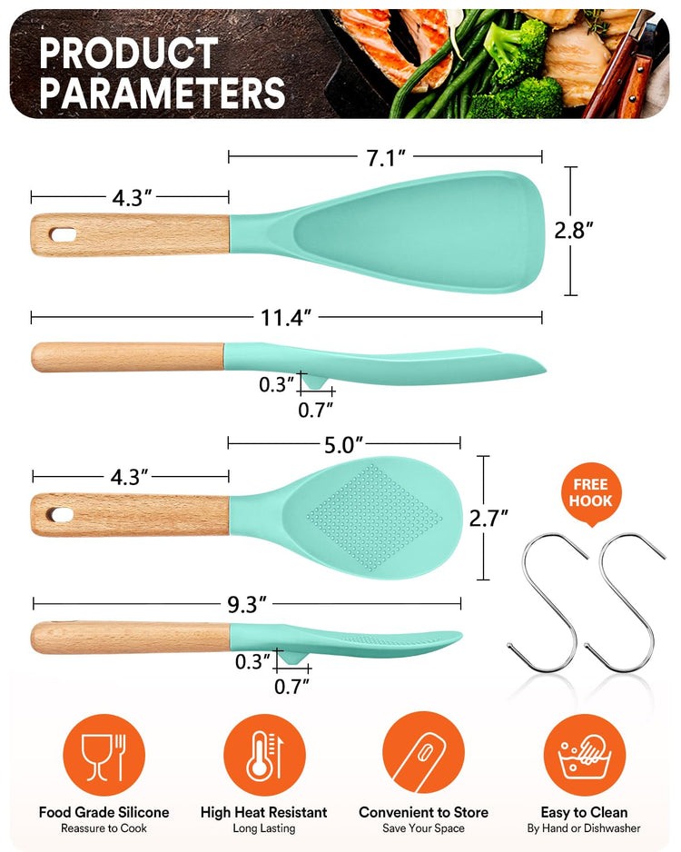 Cooking Spoon and Rice Scooper for Nonstick Cookware