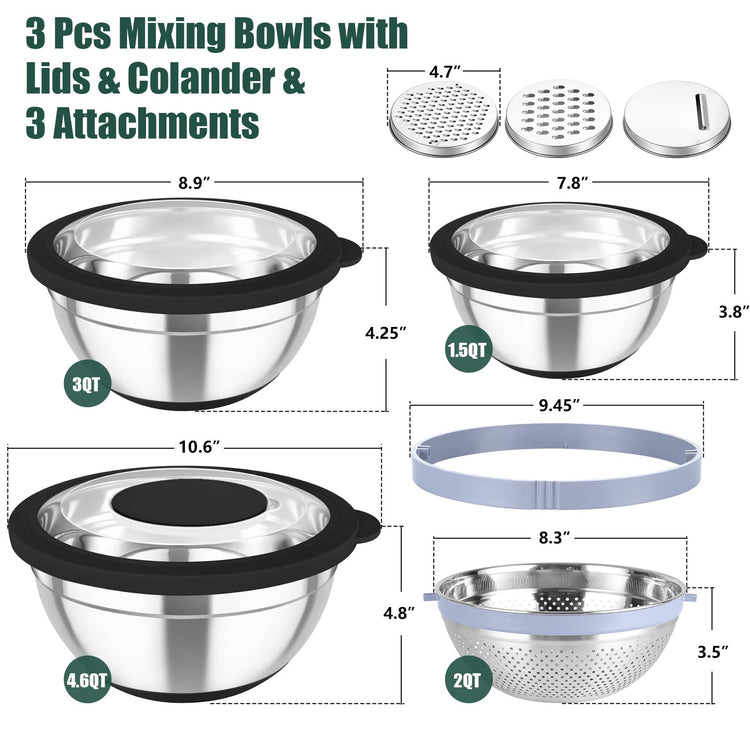 Mixing Bowls with Colander (4 Count)