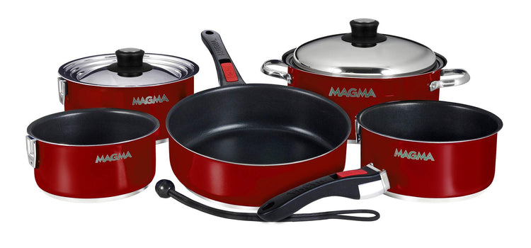 A10-366-MR-2-IND 10 Pc Stainless Steel NonStick Nesting Cookware Set