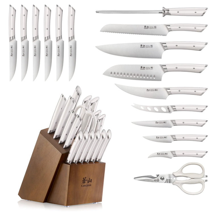 HELENA Series German Steel Forged Knife Block Set (17 Count)