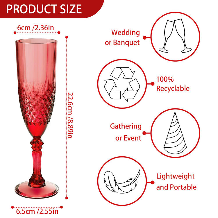 24 Pack Plastic Champagne Flutes (24 Count)