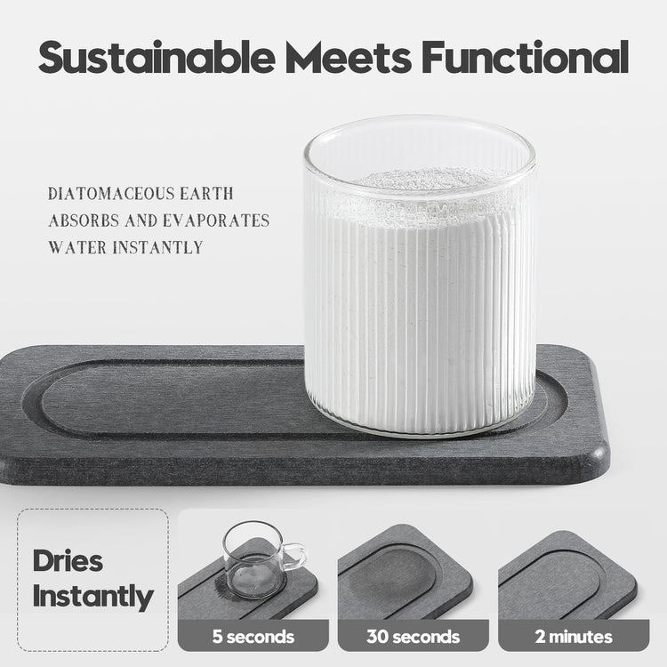 2Pack Diatomite Stone Coasters Water Absorbing Sink Tray for Kitchen & Bathroom Counter (2 Count)
