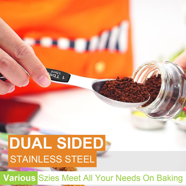 Stainless Steel Magnetic Measuring Spoons with Strong Magnets