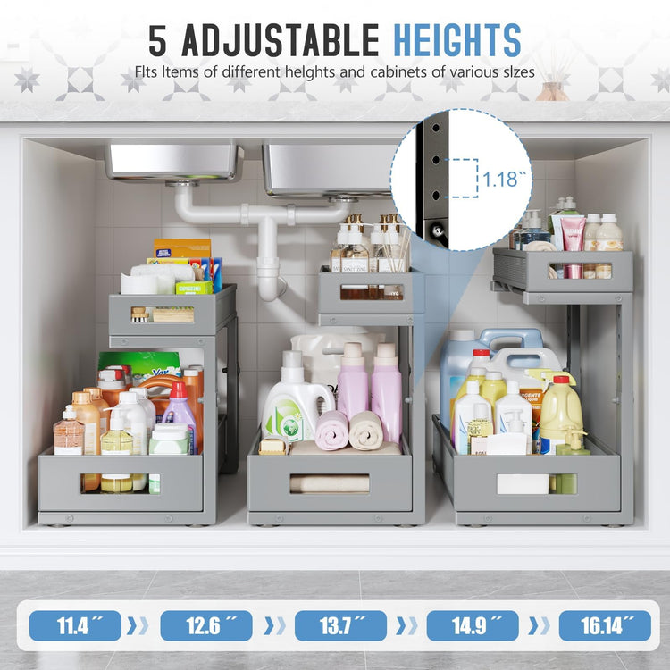 2 Pack 17IN Depth Under Sink Storage Organizer (2 Count)