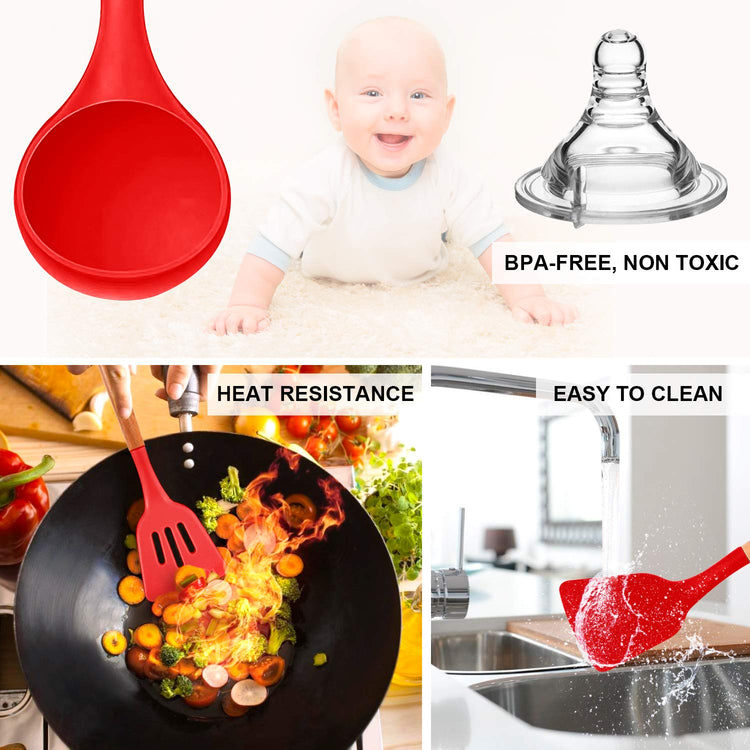 Silicone Cooking Kitchen Utensils Set (17 Count)