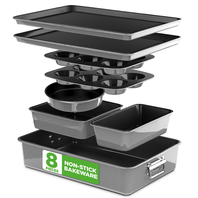 8 Piece Nonstick Stackable Bakeware Set