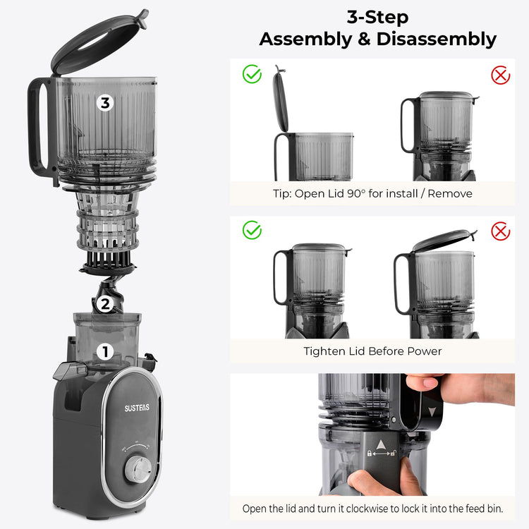 Juicer Machines with 5.3" Extra Large Chute