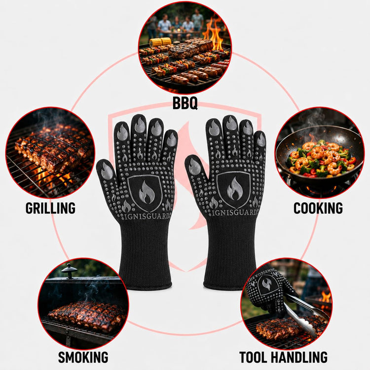 BBQ Gloves Heat Resistant Grill Gloves (2 Count)