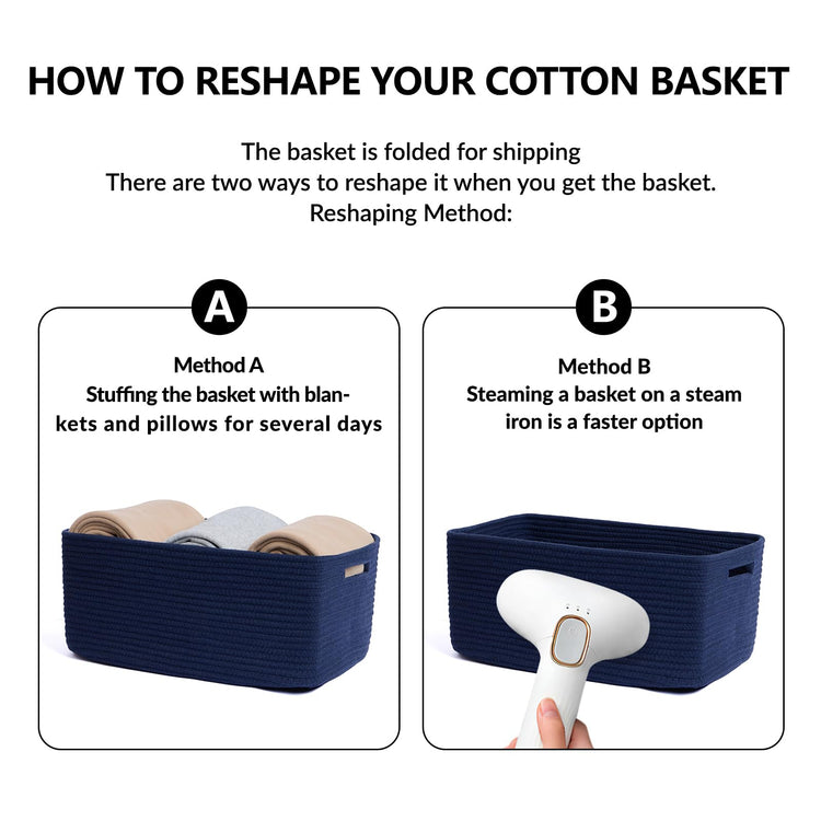 Large Storage Baskets for Shelves (3 Count)