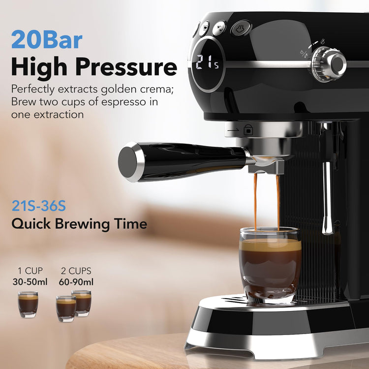 20Bar Compact Espresso Machine with Milk Frother