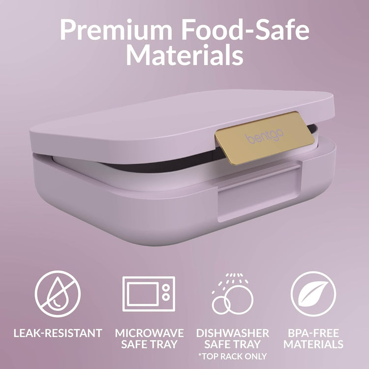 Bentgo Modern - Adult & Teen Bento Lunch Box; 3-4 Compartments, Leak-Resistant, 5.5 Cup Capacity/44 fl oz, Improved Locking Clips, Reusable, BPA-Free, Dishwasher/Microwave Safe Tray (Orchid)