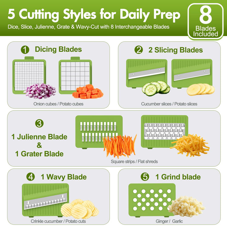 Vegetable Chopper with Container (8 Count)