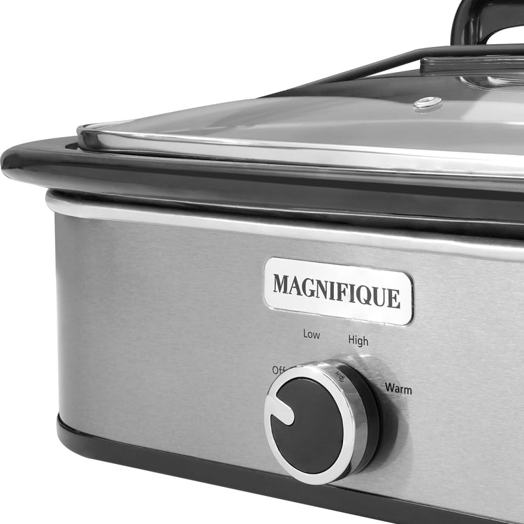Magnifique 4 Quart Slow Cooker with Casserole Manual Warm Setting