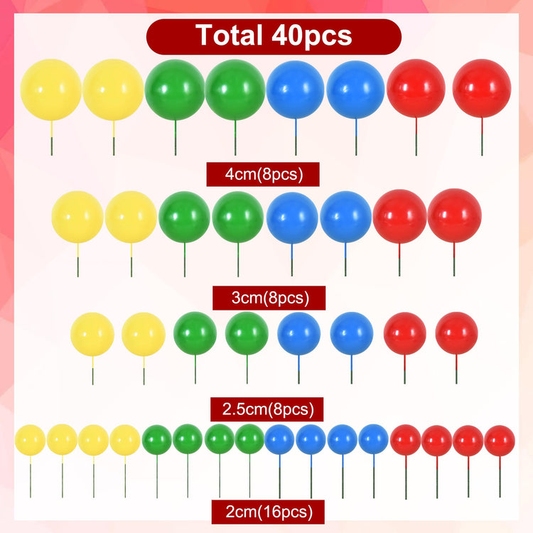 40 Pcs Mini Balls Cake Toppers (40 Count)