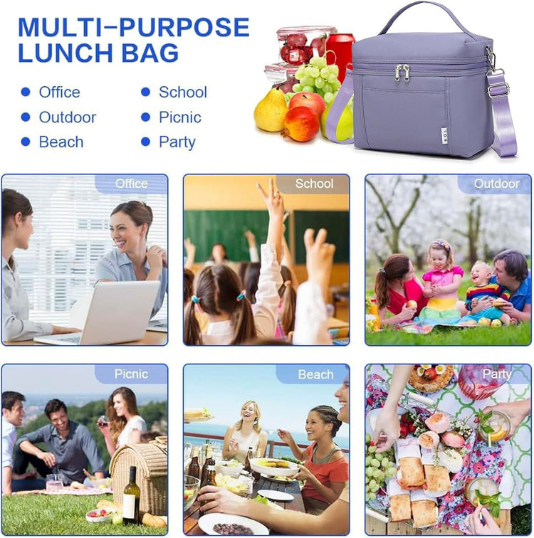 NOL Insulated Lunch Bags for Women Cooler Bag Lightweight Nylon Waterproof Lunch Box for Work