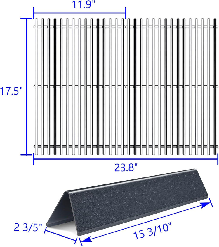 7636 7638 7639 Grill Grates Grill Parts for Weber Spirit Grill Spirit E-310, E-320, S-310, S-320, Spirit II E/S-310, GS4 300 Series, 17 Inch Porcelain Steel Flavorizer Bars Grid Replacement