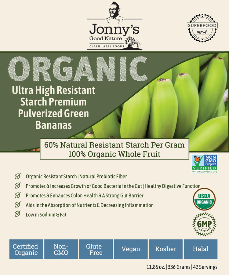 Organic Ultra High Resistant Starch Premium Green Banana Flour (12 Ounce)