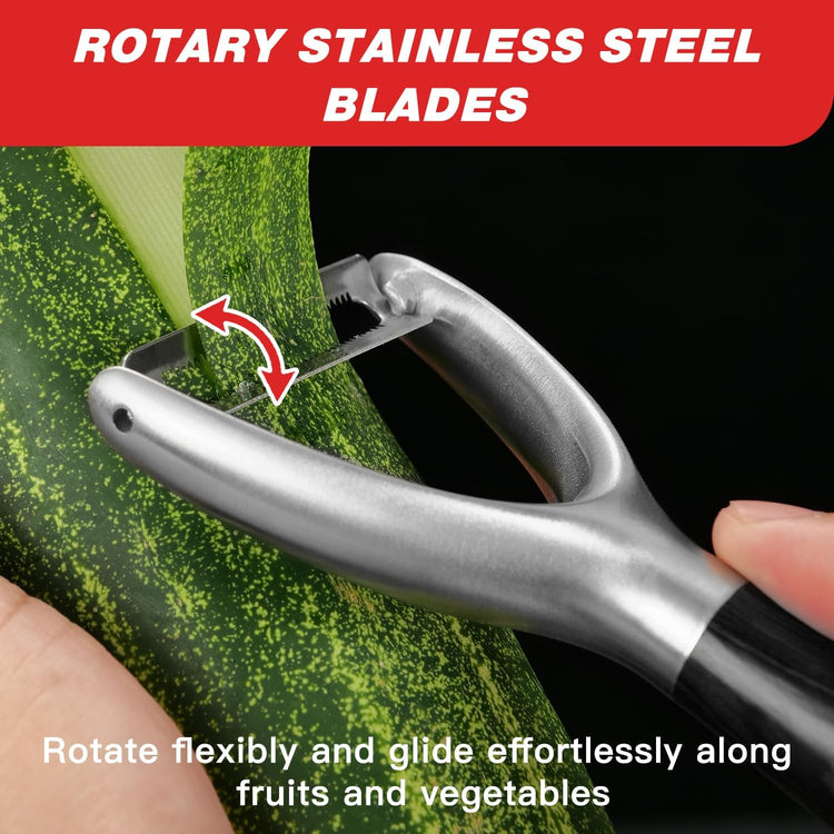 304 Stainless Steel Multi-Function Kitchen Peeler - With Solid Wood Handle, Sharp Durable Blade, Effortlessly Peels Vegetables and Fruits, Essential Kitchen Tool( Type Y )