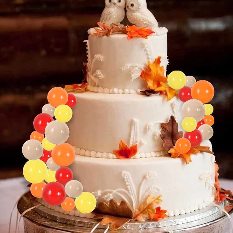 40 Pcs Ball Cake Toppers Mini Balls Cake Decorations Sticks Foam Balls DIY Cake Topper Insert Balls for Fall Autumn Harvest Thanksgiving Birthday Baby Shower Cake Decorations (40 Count)