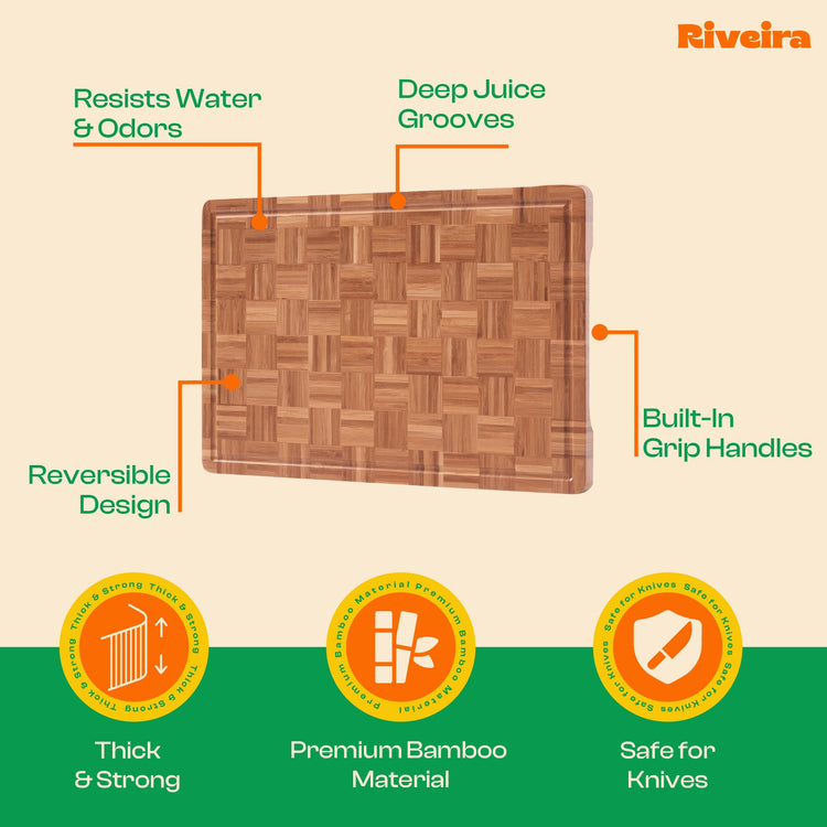 Bamboo End Grain Wood Cutting Board
