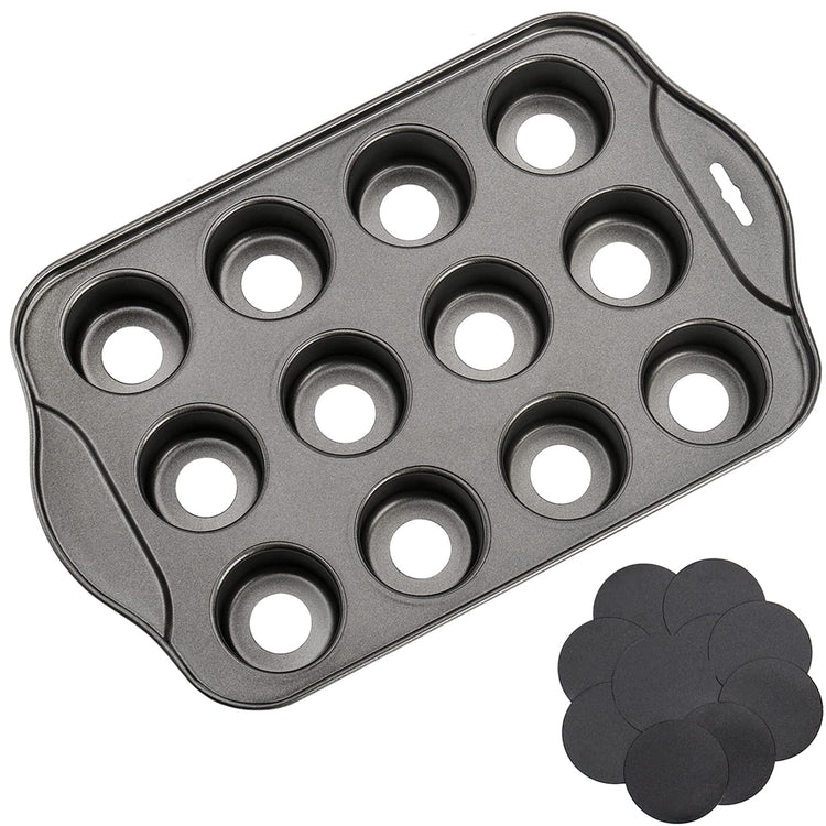 12 Cavity Mini Cheesecake Pan with 24 Pieces Removable Bottom