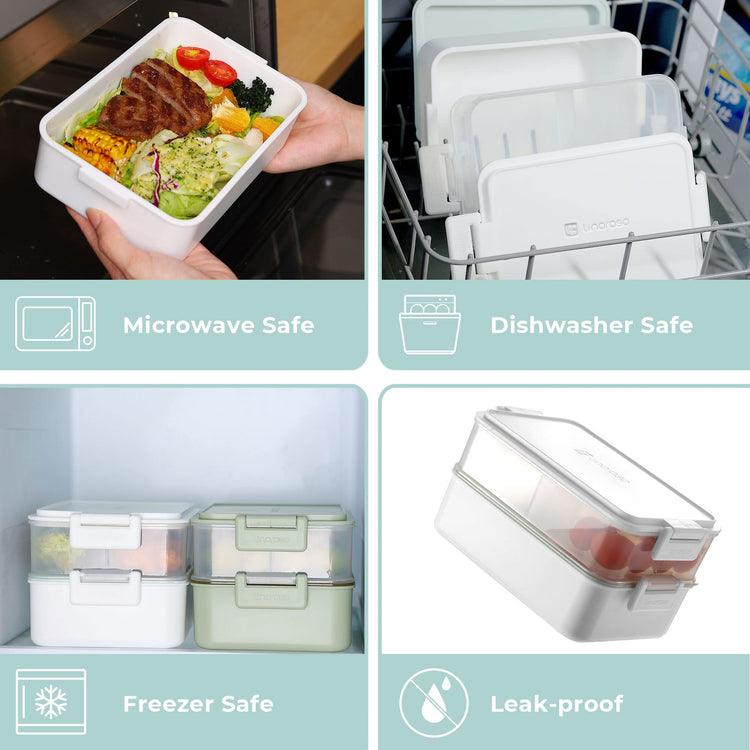Stackable 2 Tier Adult Bento Box (4 Count)