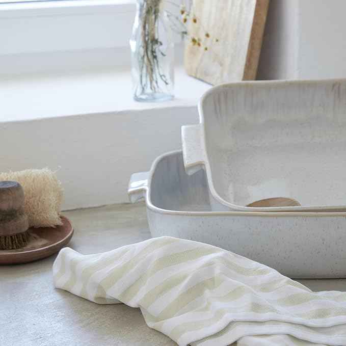Casafina Ceramic 10.75" Square Baker - Eivissa Collection, Sand Beige | Oven & Dishwasher Safe Bakeware | Food Safe Glazing | Restaurant Quality Dinnerware