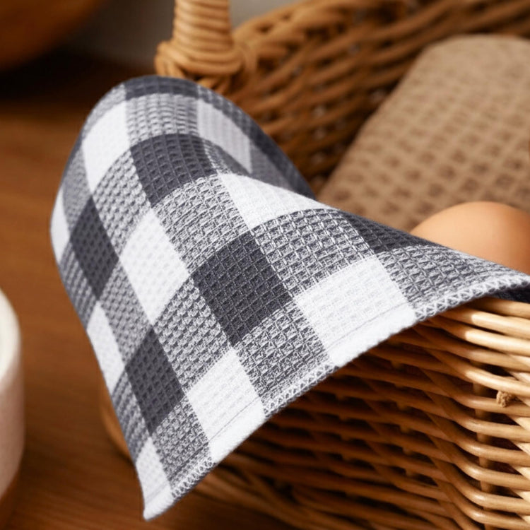 Waffle Weave Plaid Dish Cloths