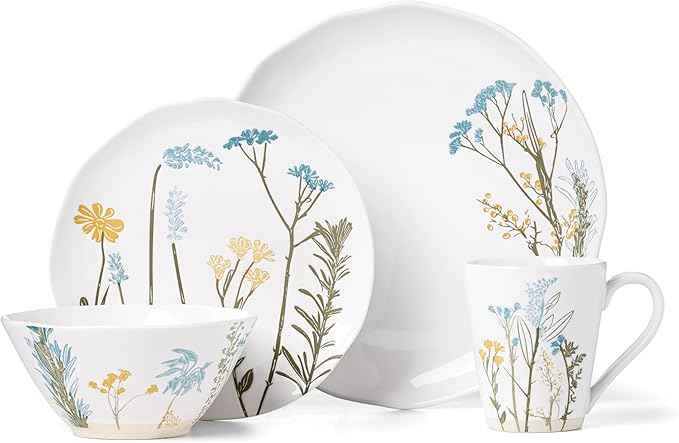 Lenox 897830 Wildflowers 16-Piece Dinnerware Set, Service For 4