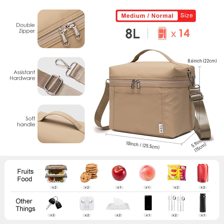 NOL 8L Insulated Lunch Bag for Women