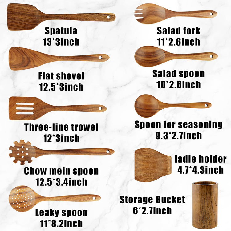 Wooden Spoons for Cooking (10 Count)