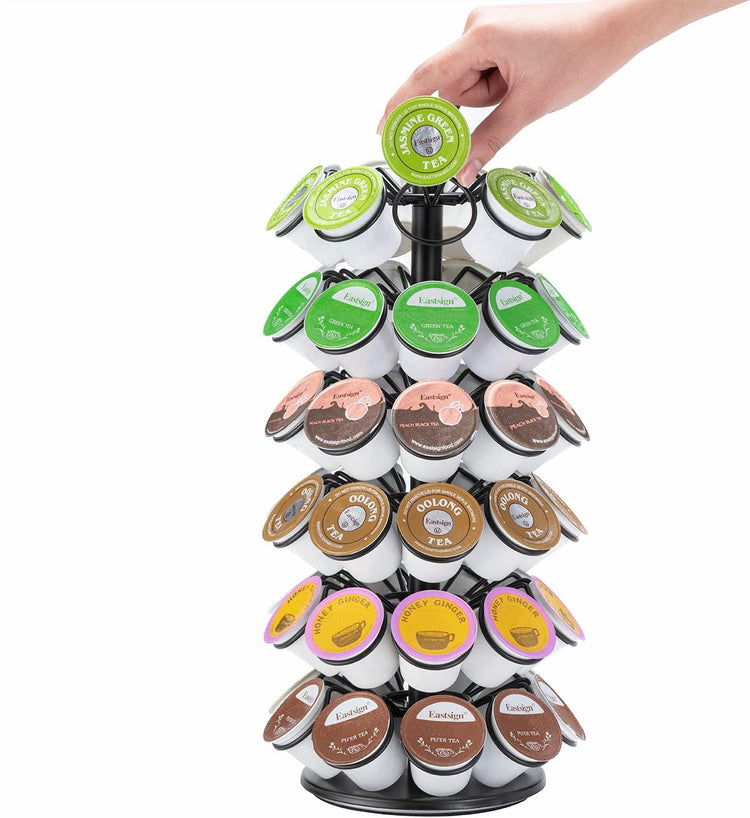 Rice rat K-Cup Storage Coffee Capsules Pod Holder Carousel Capsule Display Storage for k-cup(54 pods-6 tiers)
