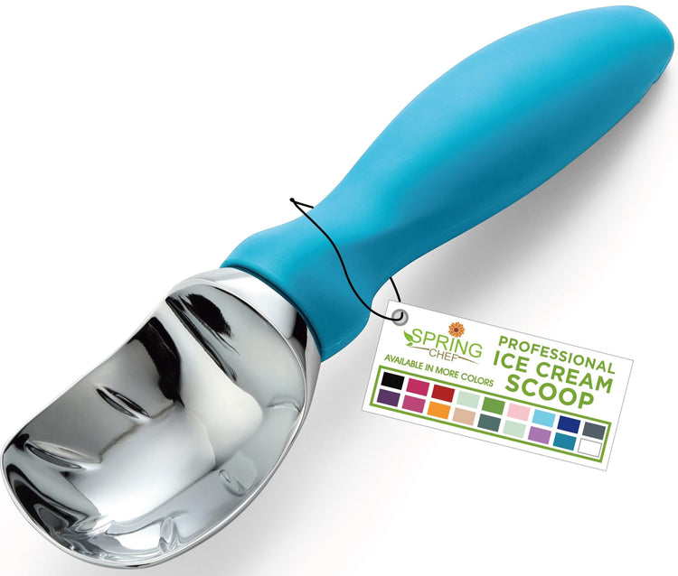 Heavy Duty Metal Ice Cream Scoop with Soft Grip Handle